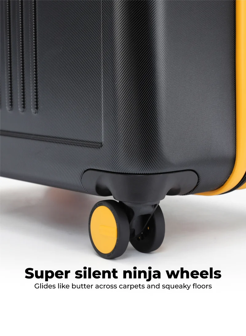 Mokobara The Transit Check-In Luggage - Polycarbonate Material | Crypto Sunray 2.0, Black