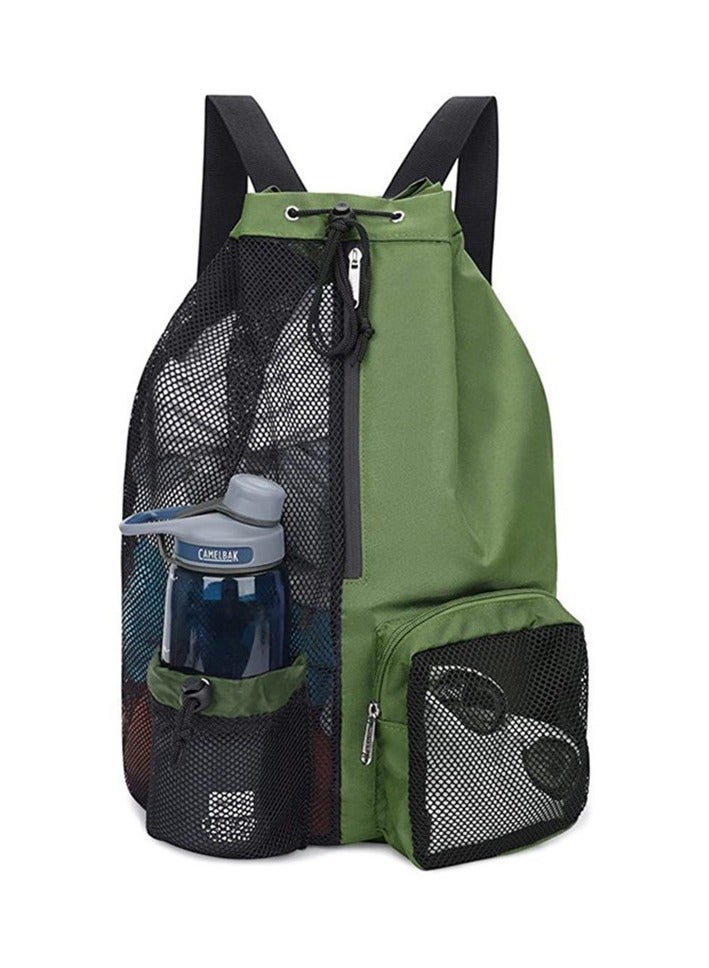 AL RAID Swim Bag Mesh Drawstring Backpack with Wet Pocket Beach Backpack for Swimming, Gym, and Workout Gear - Image 1