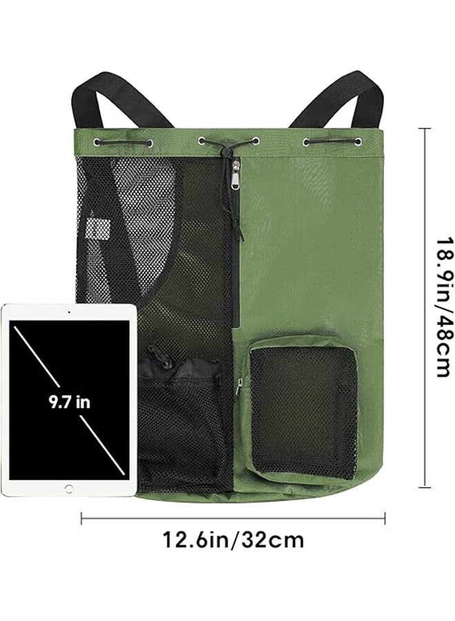 AL RAID Swim Bag Mesh Drawstring Backpack with Wet Pocket Beach Backpack for Swimming, Gym, and Workout Gear - Image 5