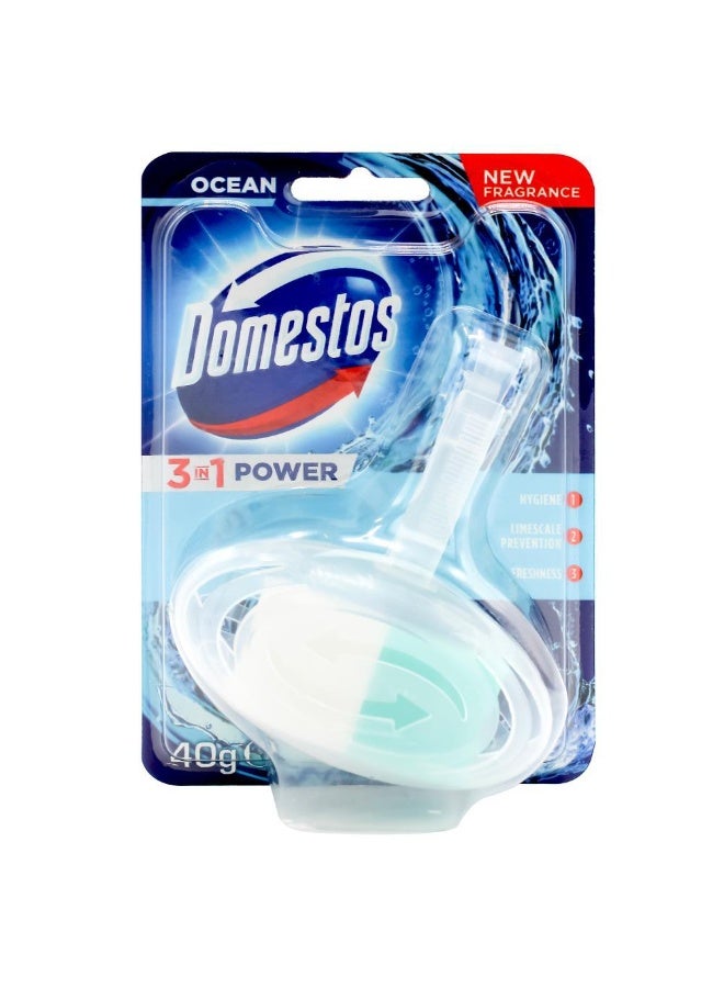 Domestos 3-in-1 Power Toilet Block Ocean 40g - Image 1