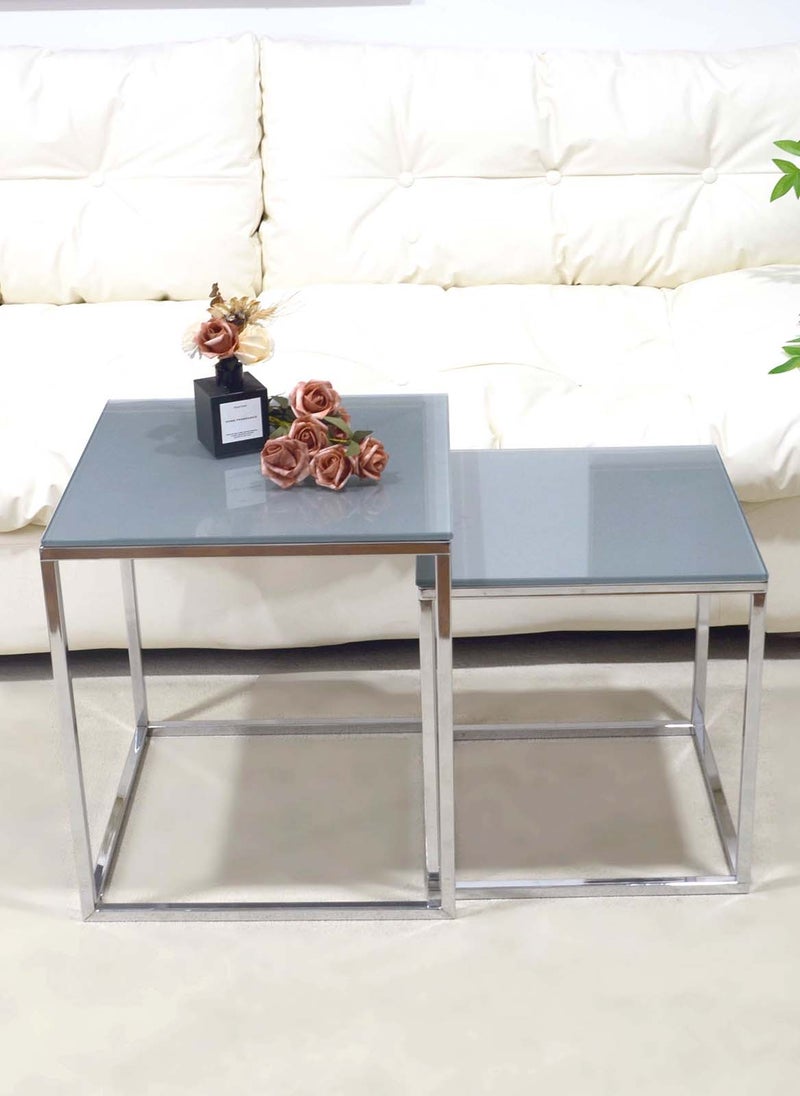 Sharpdo Square Coffee Table, Simple Modern Living Room, Home Tempered Glass, Light Luxury Style Combination Table - Image 1