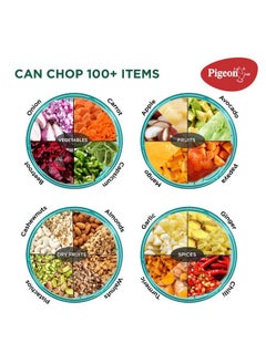 pigeon Pigeon by Stovekraft Large Handy and Compact Chopper with 3 blades for effortlessly chopping vegetables and fruits for your kitchen, Green  - Image 5