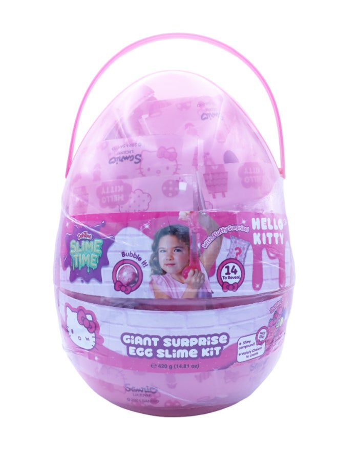 TOY PRO طقم بيضة مفاجأة عملاقة هالو كيتي سلايم تايم - Image 3