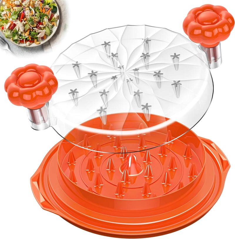 Beiyunee Chicken Shredder Tool Twist Large - 10'' Pro Meat Shredders for Chicken Breast,Visible Kitchen Gadgets Grinder Machine with Brush,Strong Anti-Slip Strip,Ergonomic Handle,BPA Free (Orange) - Image 1
