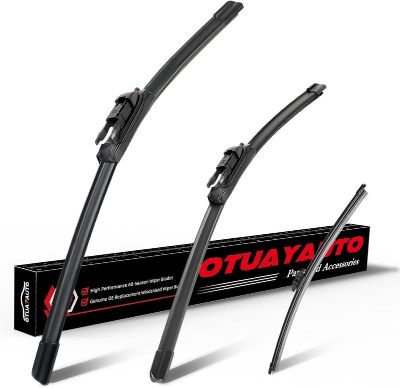 OTUAYAUTO Windshield Wiper Blades - Replacement for Ford Explorer 2011-2019 - Front and Rear Wiper Blades Set, Original Equipment Replacement, Pinch Tab - 26"+22"+11" (Set of 3) - Image 1