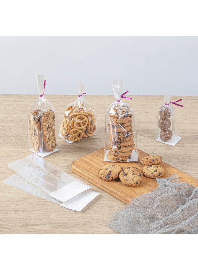 Restaurantware Flat Bottom Heat Seal Sandwich Bags, Heat Sealable Food Bags - Gusset Bag with Paper Insert - Clear - 3 x 2 x 8 Inch - 100ct Box - Bag Tek - Image 4