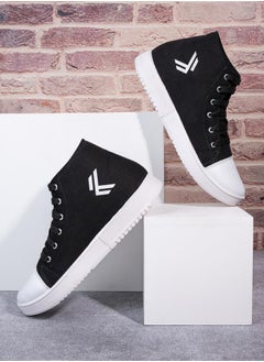 High Top Graphic Print Lace Up Sneakers