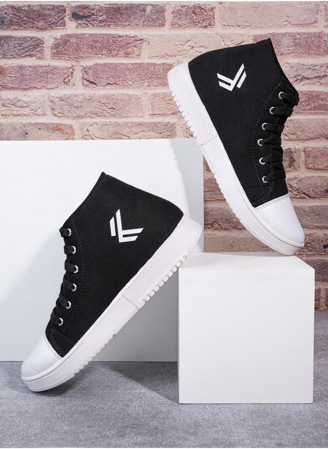 Styli - High Top Graphic Print Lace Up Sneakers - Image 1