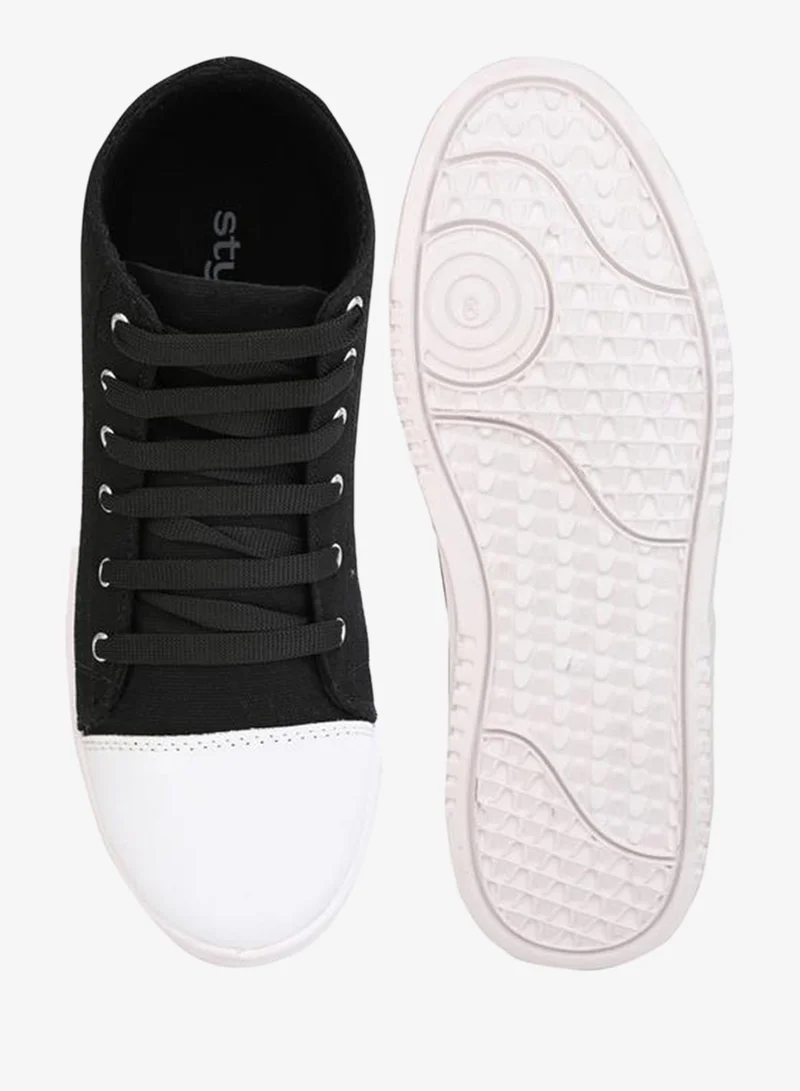 Styli High Top Graphic Print Lace Up Sneakers