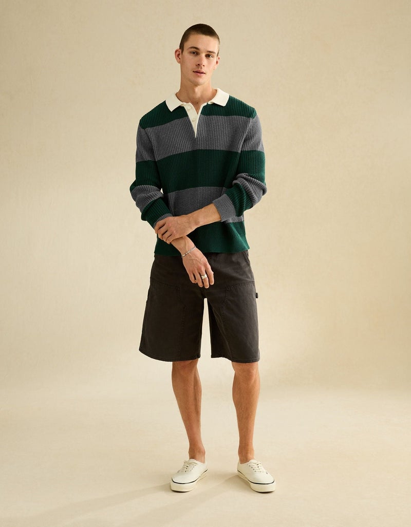 American Eagle AE Shaker Stitch Rugby Polo - Image 1
