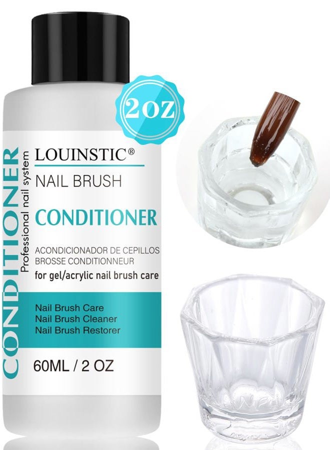 LOUINSTIC Nail Art Brush Cleaner 2 oz - Nail Brush Cleaner and Conditioner for Solid Gel Polish/Nail Extension Gel/Acrylic Nail Brushes, Quickly and Easily Acrylic Nail Brush Cleaner and Restorer - Image 1