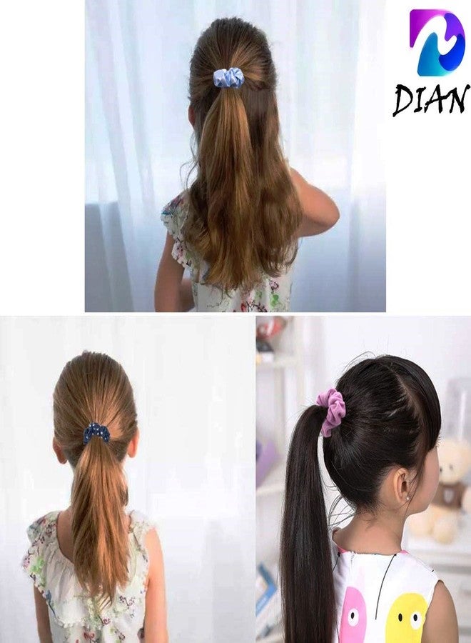 DIAN Multicolor Pack of 9 Hair Scrunchies, Hair Ponytail Holder, Hair Tie, Hair Bow, Hair Bands in Satin Solid, Velvet Fabric & Printed for Girl, Teens and Women - Image 5