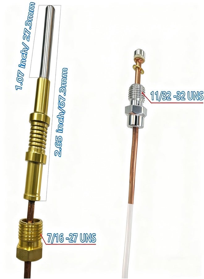 MCAMPAS Safety Pilot Thermocouple Replacement for 34820 Henny Penny Fryer Thermocouple, Compatible with Robertshaw 1900-036 Thermocouple 36 Inch for Garland Fryer - Image 2
