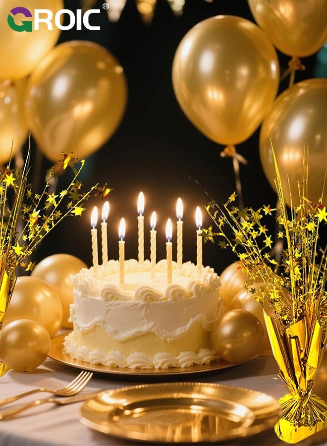 GROIC 12 Pack Metallic Foil Spray Centerpiece Star Table Decoration Burst Table Centerpieces for Birthday Wedding Anniversary Graduation Holiday Party Supplies Decor, Gold - Image 4