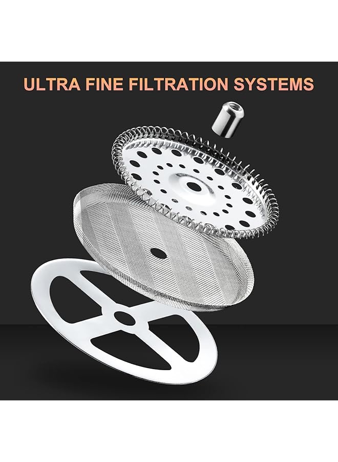 إيروريكس ماكينة تحضير القهوة والشاي الفرنسية الصغيرة للتخييم مع فلتر من الفولاذ المقاوم للصدأ 304 وزجاج مقاوم للحرارة وماكينة تحضير القهوة الباردة 12 أونصة للسفر والمنزل هدية بيضاء Mc4226 - Image 4