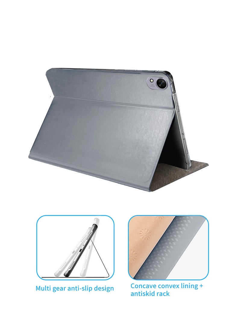 BYTER Huawei MatePad 11.5 S 2025 11.5 Inch / Honor Pad V9 2024 Classic PU Leather Trifold Stand Flip Case Cover - Grey - Image 2