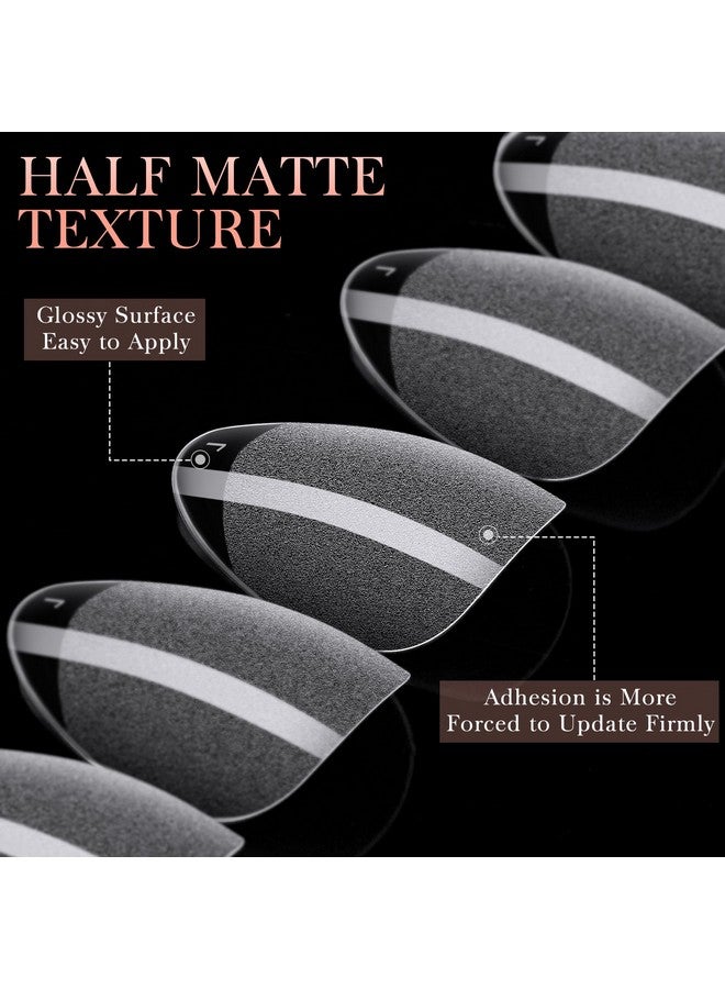 krofaue 3 Styles Short Nail Tips Kit 720Pcs Gel X Nail Tips Half Matte Coffin Nails Almond Nails Square Fake Nails Full Cover Press On Nails Extension For Soft Gel Nail Tips Set Art Diy Home Gifts - Image 4