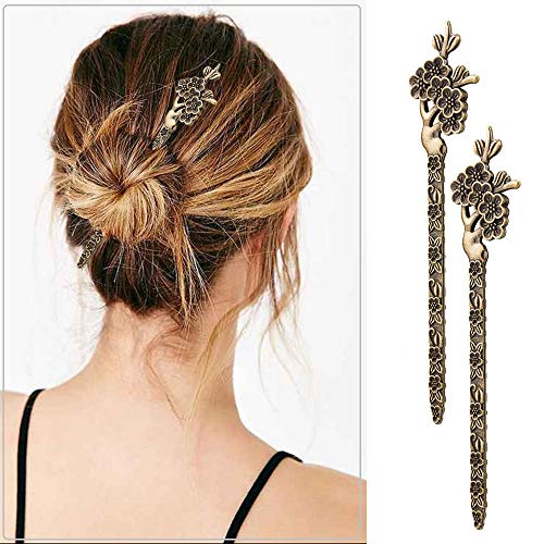 AUHOKY 12 Pieces Chinese Women Hair Sticks, AUHOKY 12 Styles Vintage Bronze Decorative Hair Pin Chopsticks, Antique Retro Hair Forks for Hair DIY Accessory - Image 4