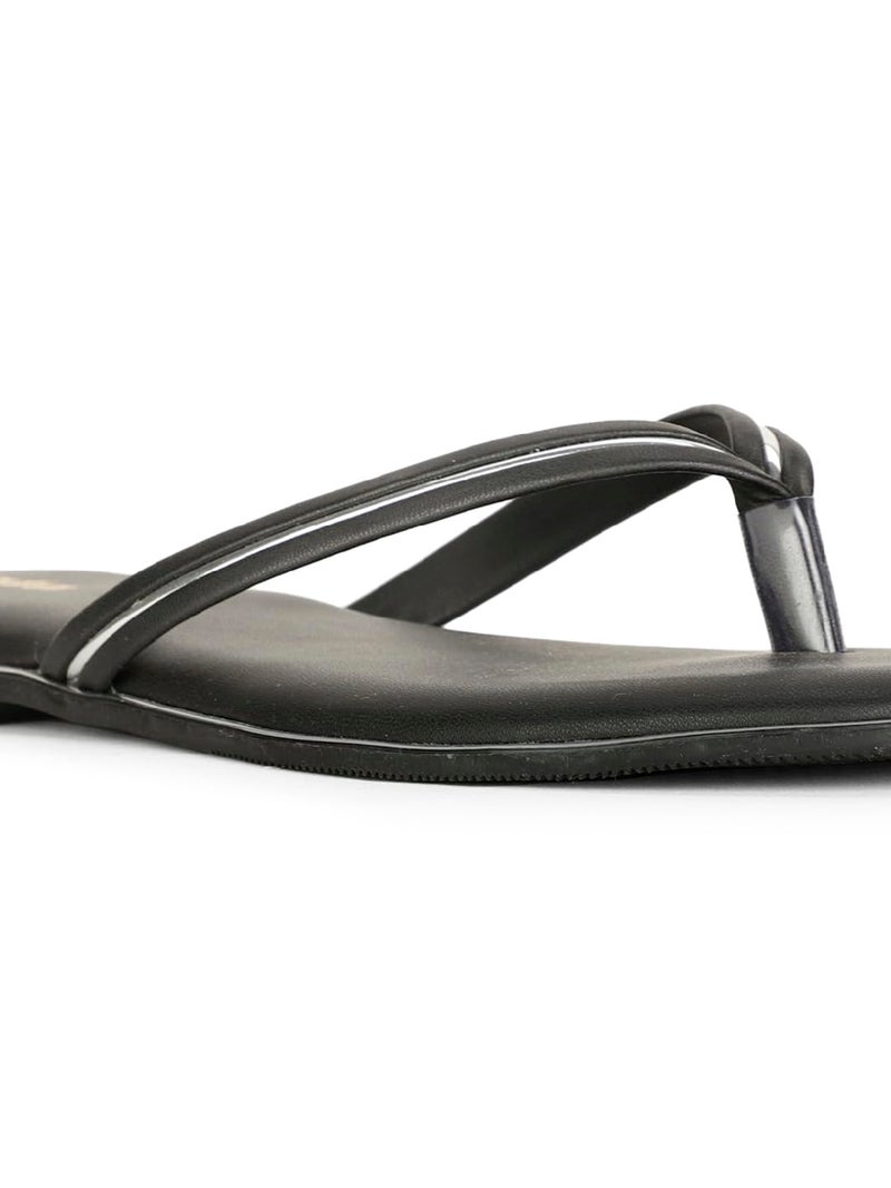 Bata Yoko Flat Thong Women's Black Flat Slippers - 6 UK (5716471) - Image 5