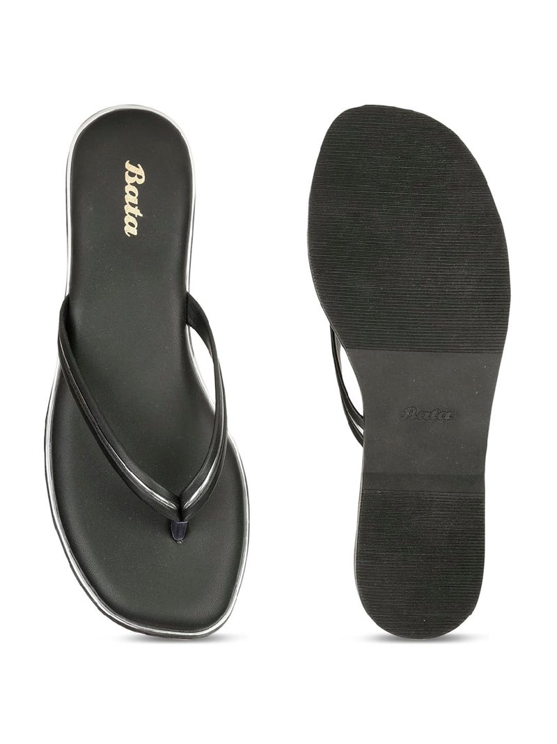 Bata Yoko Flat Thong Women's Black Flat Slippers - 6 UK (5716471) - Image 4