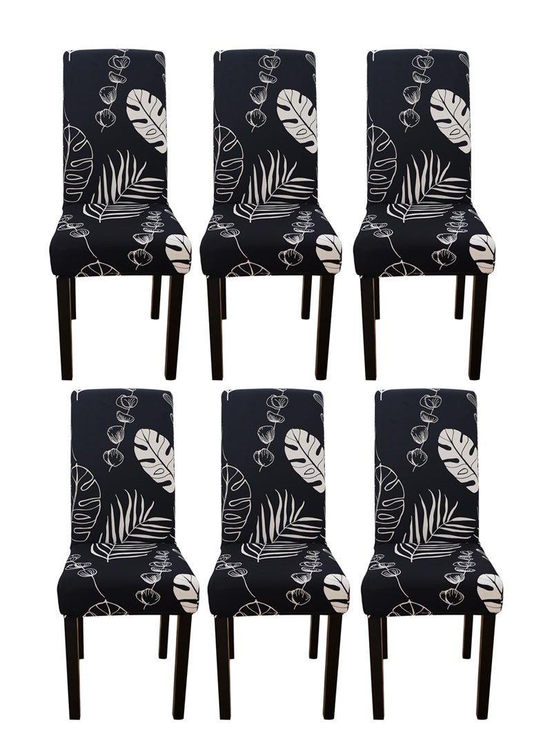 Sharpdo 6-Piece Set Modern Simple Dyed Elastic One-Piece Chair Cover For All Seasons  - Image 1