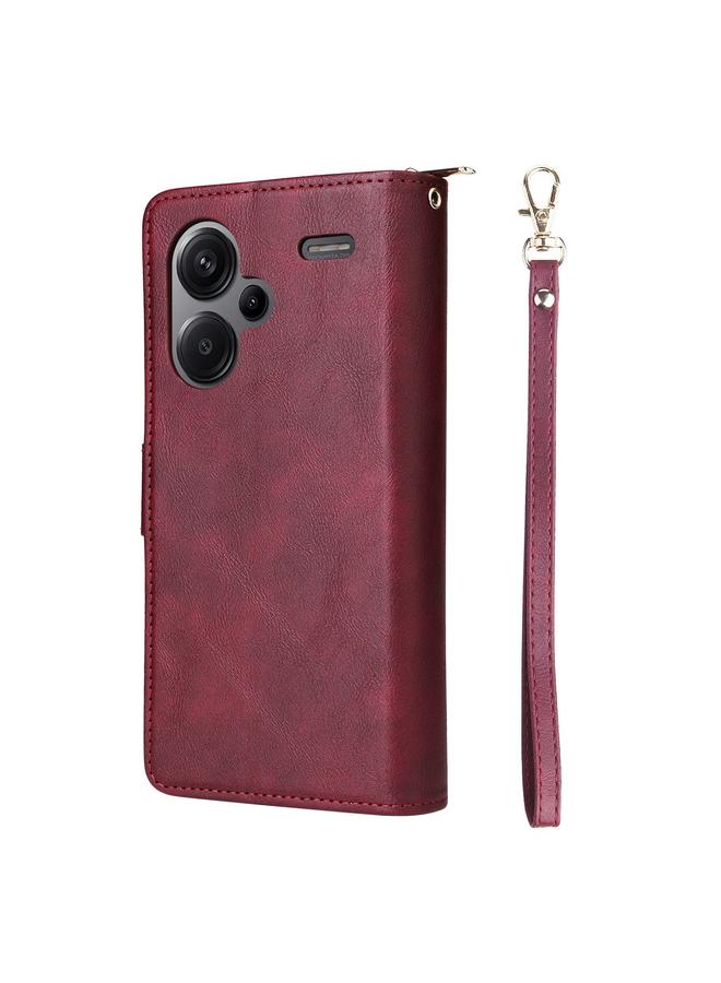 اس-توب جراب لهاتف Redmi Note 13 Pro+ - جراب محفظة جلدي مزود بـ 9 فتحات للبطاقات وسحاب - Image 3
