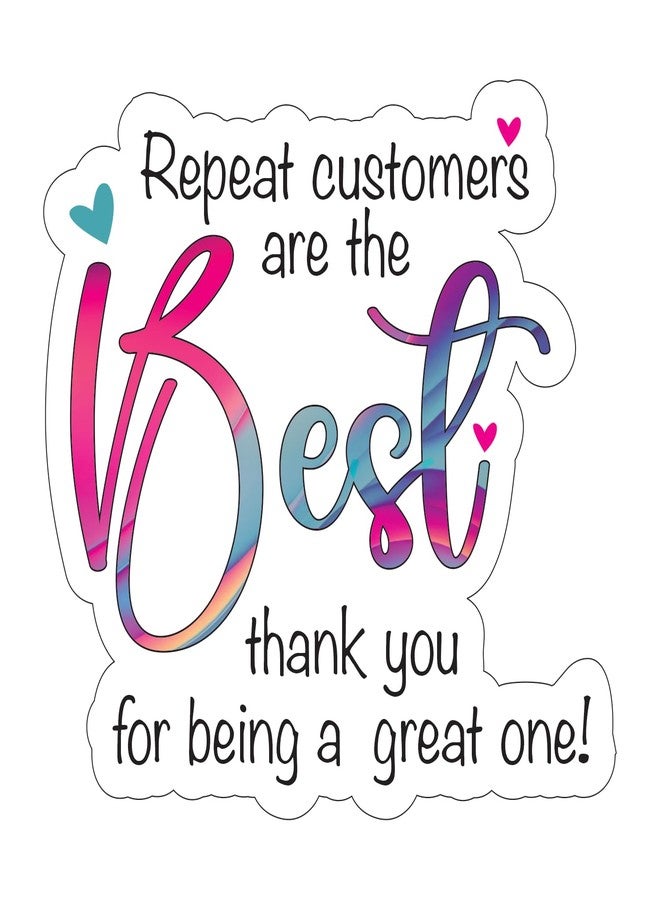 Askprints Repeat Customers are The Best Stickers, 240 Pieces, 2 x 2 inches, Pink and Purple, for Small Businesses - Image 1