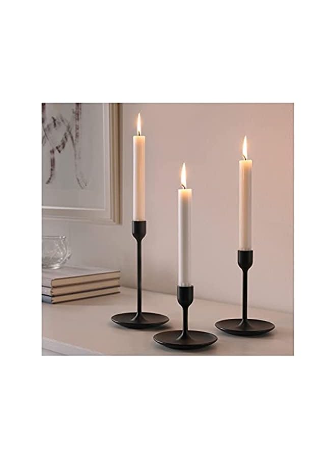 The Bros Matte Black Candle Holders Set of 3 for Taper Candles, Decorative Candlestick Holder for Wedding, Dinning, Party. - Image 2