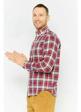 GANT Men Regular Fit Checked Long Sleeves Casual Shirt, Red  - Image 4
