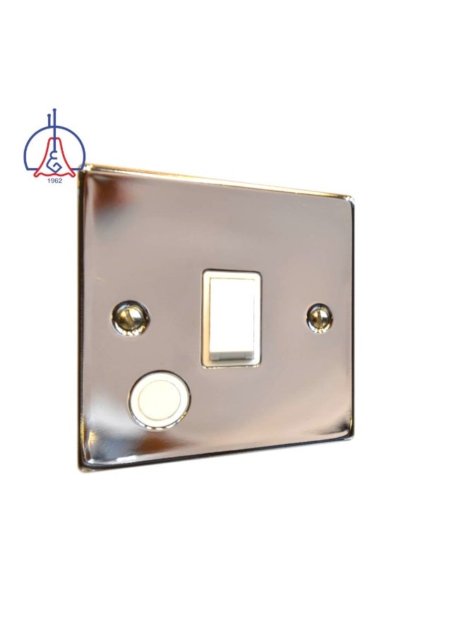 AL SALHIYA LIGHTING 1Gang 20A Switch T325EB - Chrome - Image 2