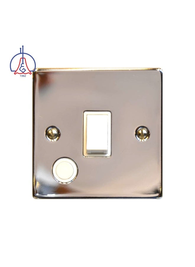 AL SALHIYA LIGHTING 1Gang 20A Switch T325EB - Chrome - Image 1