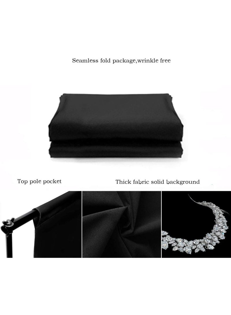 YelaJoy Black Backdrop for Photography Durable Fabric Background Photo Backdrop Video Photography Studio (5x7ft, Black) - Image 3