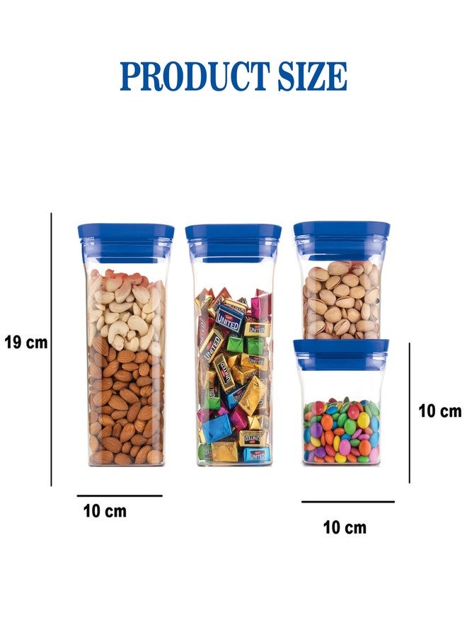 الكبريت مجموعة حاويات تخزين متعددة الألوان من سولفار | بلاستيك متين غير قابل للكسر، أغطية محكمة الإغلاق | مثالية لتخزين الطعام والمطبخ | مجموعة من 4 قطع، ألوان زاهية - Image 2