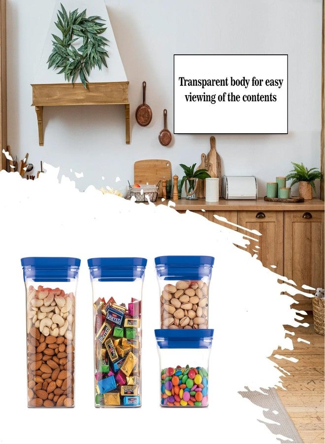 الكبريت مجموعة حاويات تخزين متعددة الألوان من سولفار | بلاستيك متين غير قابل للكسر، أغطية محكمة الإغلاق | مثالية لتخزين الطعام والمطبخ | مجموعة من 4 قطع، ألوان زاهية - Image 5