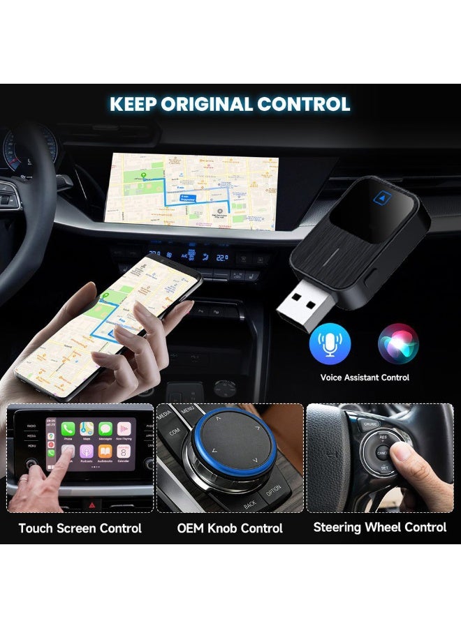 محول 2026 الجديد، نسخة مصغرة لـ CarPlay اللاسلكي، تحويل من السلكي إلى اللاسلكي للسيارات التي تدعم CarPlay/Android Auto السلكي، وضع مزدوج، تشغيل فوري (Plug&Play) مع تحديث FOTA اللاسلكي، متوافق مع Apple iPhone iOS 10+ وأجهزة Android 11 أو أحدث. - Image 5
