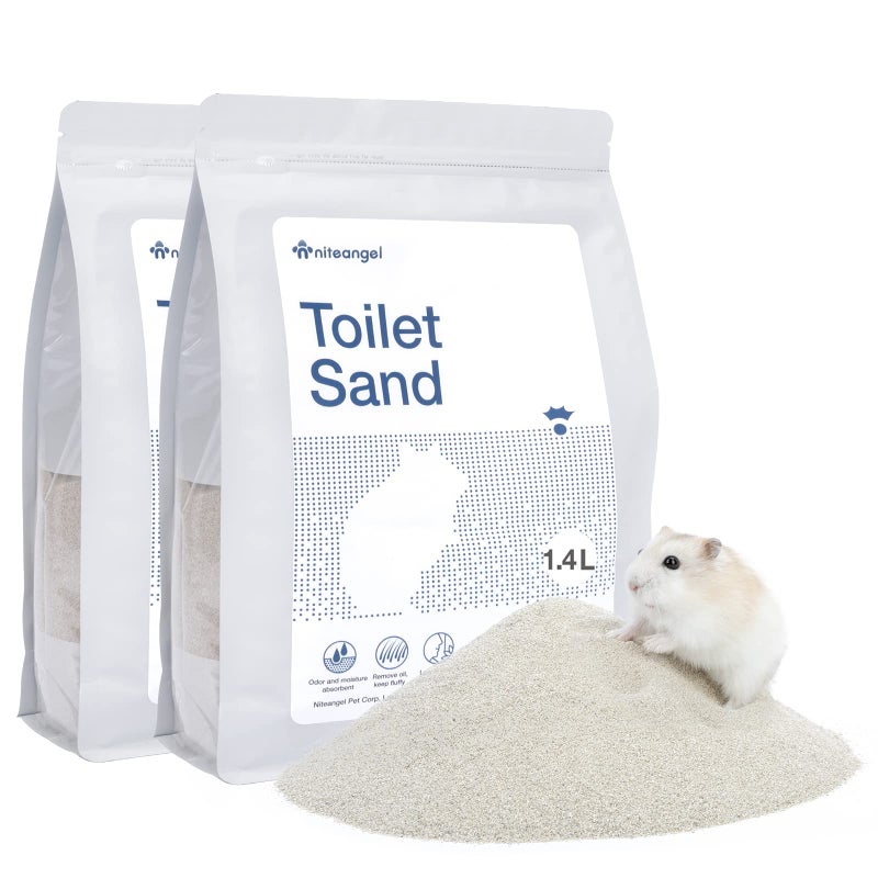 Niteangel Training Litter Potty Sand Hamster Sand Bath for Syrian Dwarf Hamsters Gerbils Mice Lemming Degus or Other SmallSized Pets 14 L X 2 Blue Label