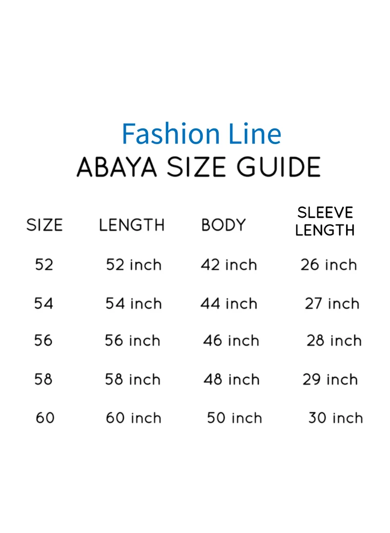 FASHION LINE Beautiful Abaya Crystal with Ketan High-Neck Closh Black