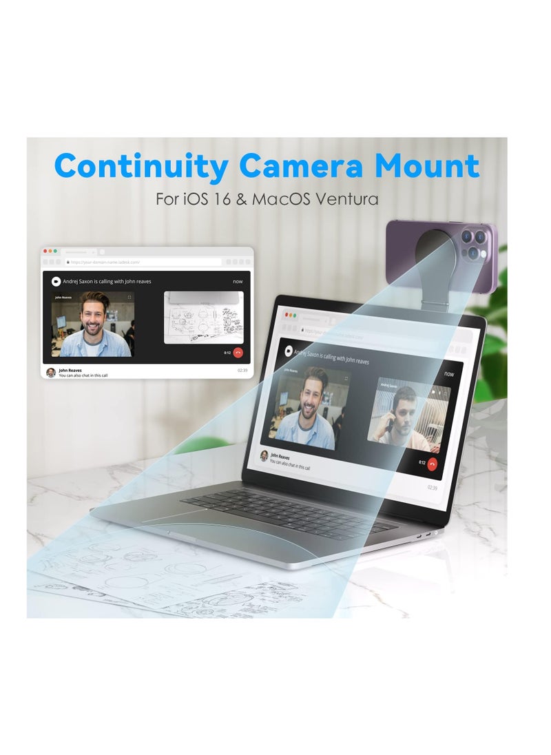 Anmi Magnetic Phone Holder for Laptop, Computer Monitor Side Mount Clip  - Image 2