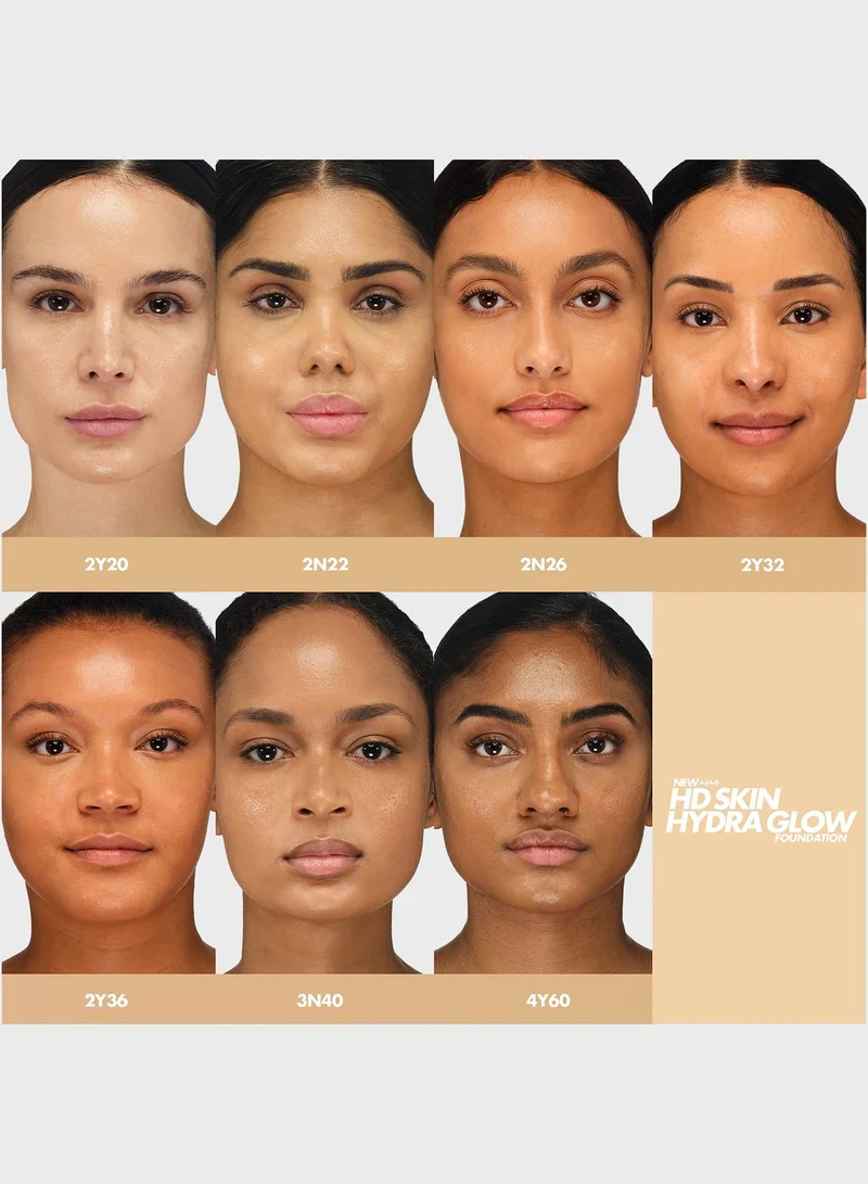 MAKE UP FOR EVER Hd Skin Hydra Glow Foundation  2Y32 - Warm Caramel