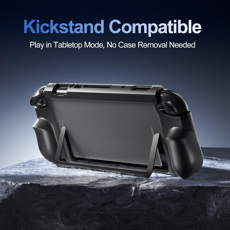 ProCase Dockable Grip Case for Switch 2, Screen Protective PC Front Cover with Foldable Handheld Controller Design, Slim Shockproof Hard Shell Fit for 2025 Switch 2 & Kickstand -Black - Image 3
