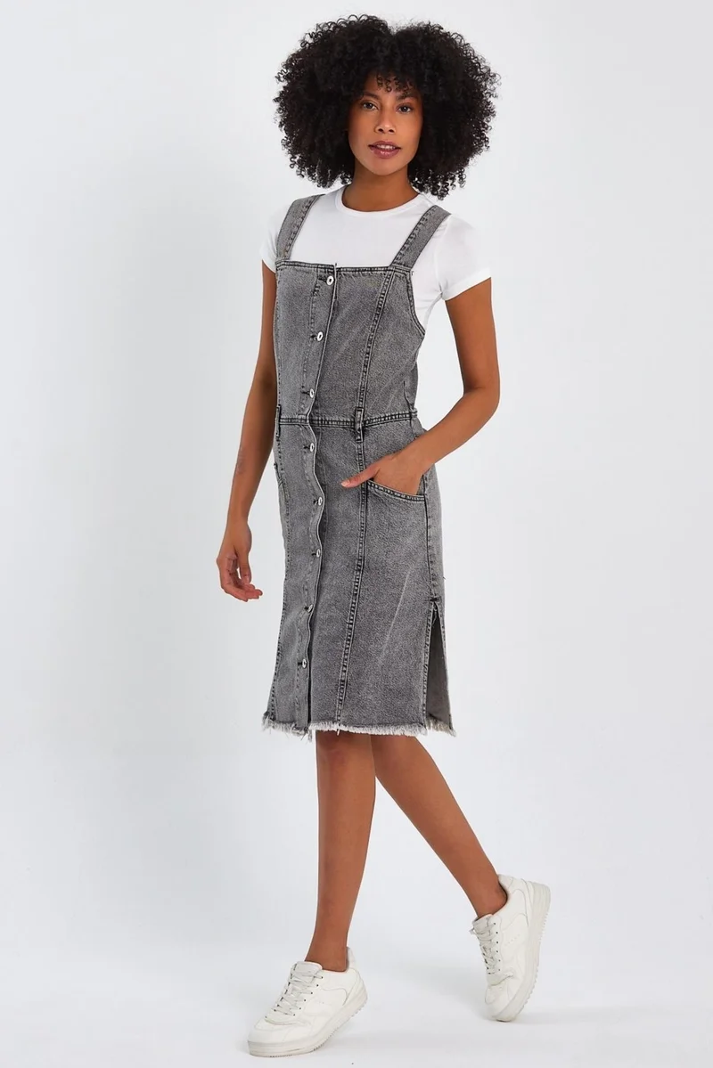 Alexander Gardi Frayed Denim Dress