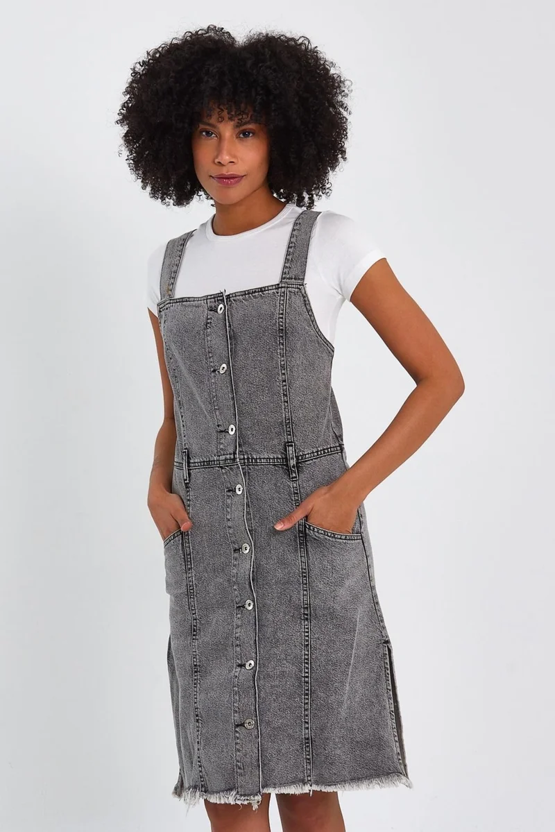Alexander Gardi Frayed Denim Dress