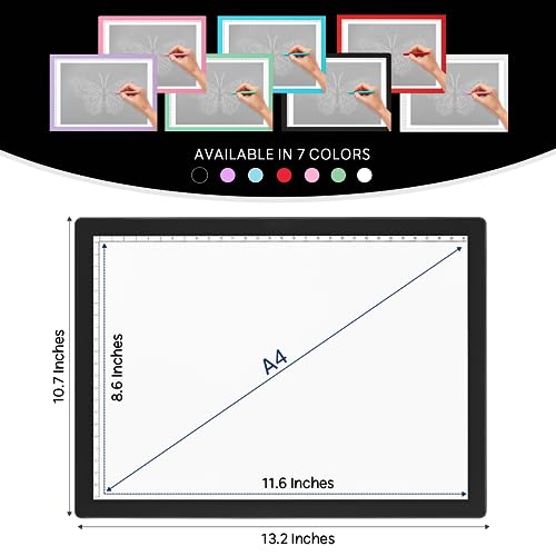 iVyne Rechargeable A4 Light Pad for Tracing & Weeding - LED Light Board for Weeding Vinyl - for Cricut Vinyl Weeding Tools - Ultra-Thin & Portable - Perfect for Artists & Crafters - Black - Image 2