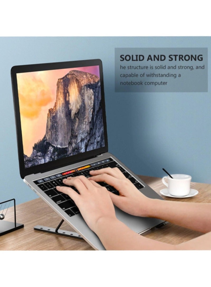 Laptop and Tablet Foldable Stand, Desktop Adjustable Foldable Column, Portable Aluminum Alloy Cooling Stand with Adjustable Speed Fan, Compatible with 10-17.3" Laptops  - Image 2