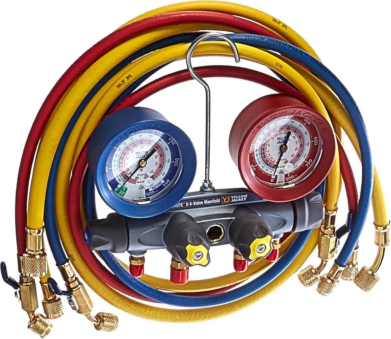 Yellow Jacket 46013 Brute II Test and Charging Manifold with Hoses