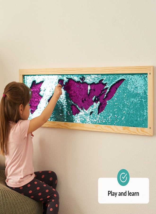 ODOXIA Autism & ADHD Sensory Toy - Sequin Fabric Board with Foldable Sequins & Wall Mat - For Kids - Image 2