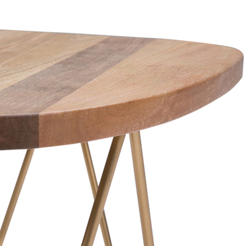 Simpli Home SIMPLIHOME Patrice Metal Table - 18 inch Wide Solid Wood and Metal Round Side Table in Natural and Gold, Mid-Century Modern Accent Table for Living Room or Bedroom with Hairpin Legs - Image 4