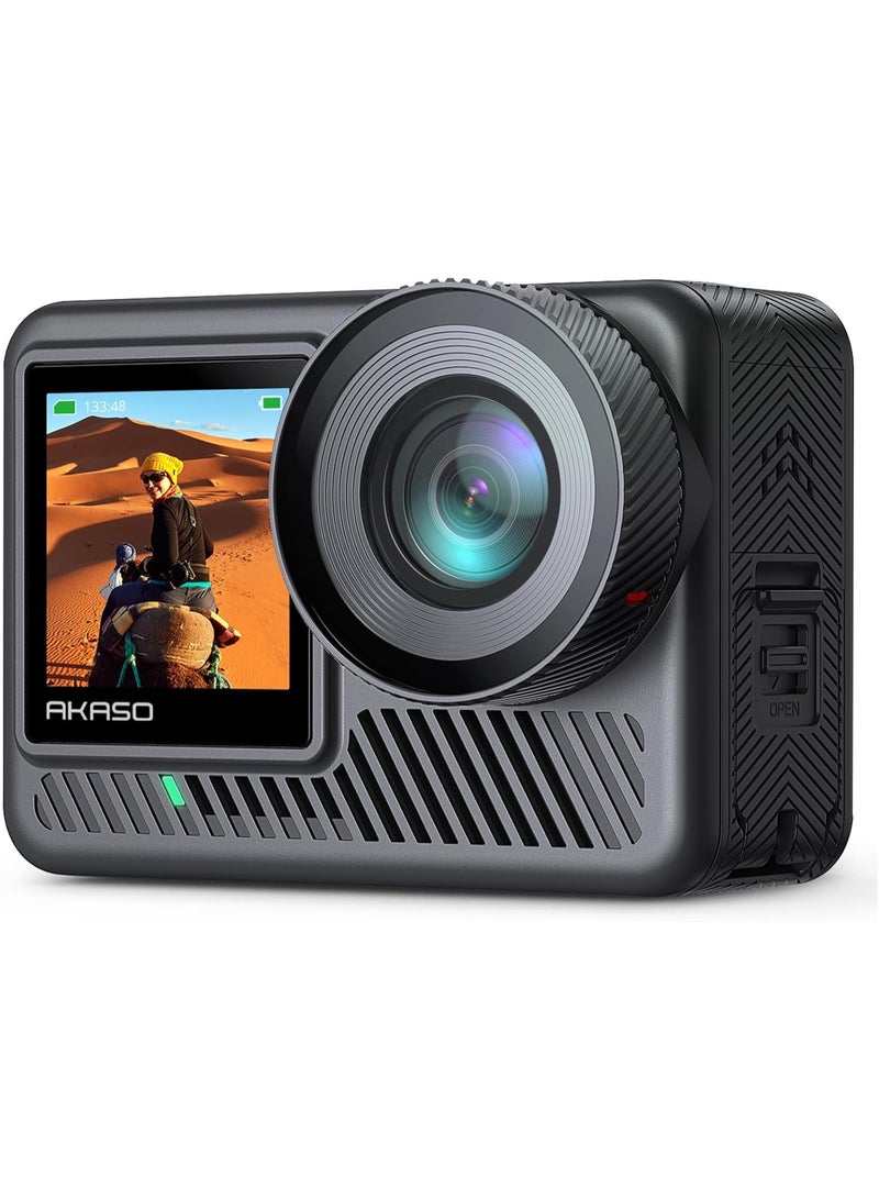 AKASO Brave 8 Lite 4K60FPS Action Camera, 48MP Photo Touch Screen Waterproof Super Wide Angle 16x Slo-mo SuperSmooth Stabilization Underwater Camera with Remote Control Helmet Accessories - Image 1