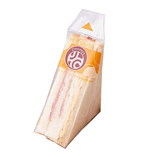 BBJ WRAPS Plastic Sandwich Bags Triangle Bakery Packaging Easy to Tear-200 Counts - Image 1