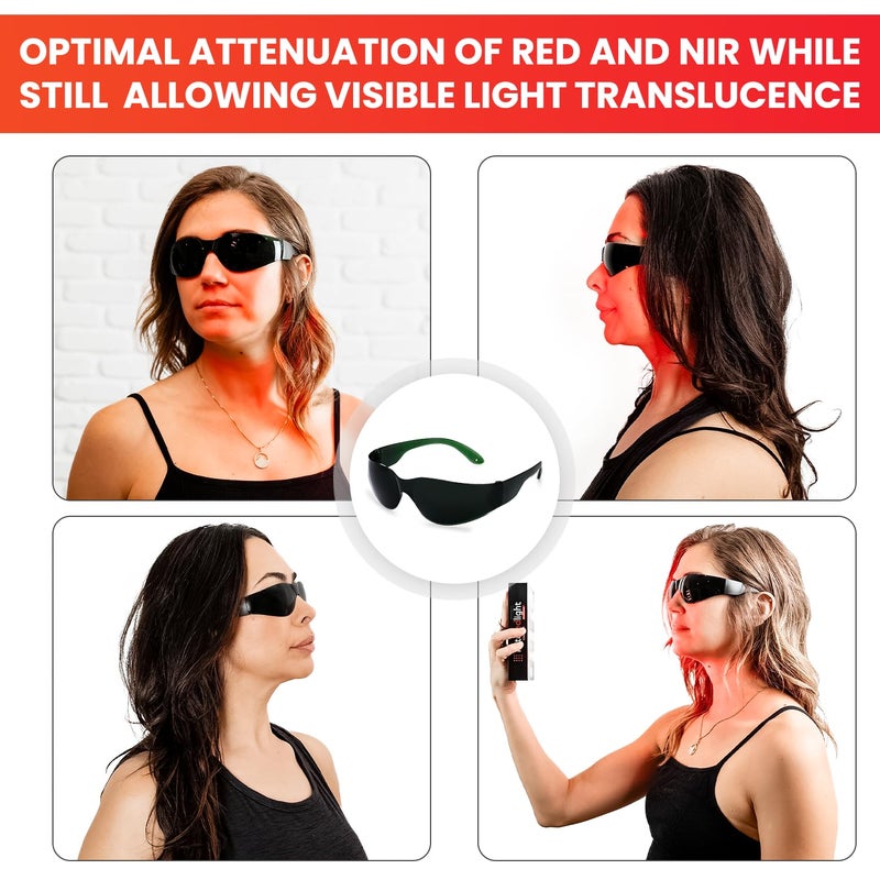 Mito Red Light - Red Light Glasses - Eye Protection for Red Light Therapy (600nm-900nm) - Red Light Therapy Goggles - IR5 Extra Dark - Image 5